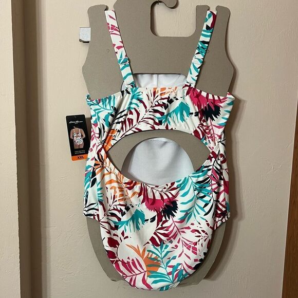 NWT Eddie Bauer One Piece Swimsuit Women’s XXL Shelf Bra Adjustable Straps New - Picture 12 of 16